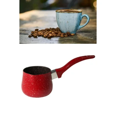 Evren Non-stick 6 No Cezve 400 ml Bakalit Kulplu (KAPASİTE: 6 KAHVE FİNCANI) Kırmızı